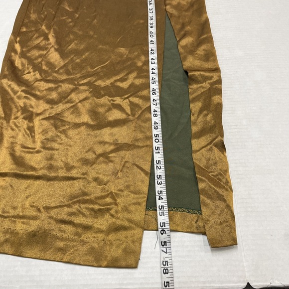 Vintage Jessica McClintock Gunne Sax‎ Y2K Dress 7/8 Gold Slip Maxi Halter Beaded - Picture 8 of 12